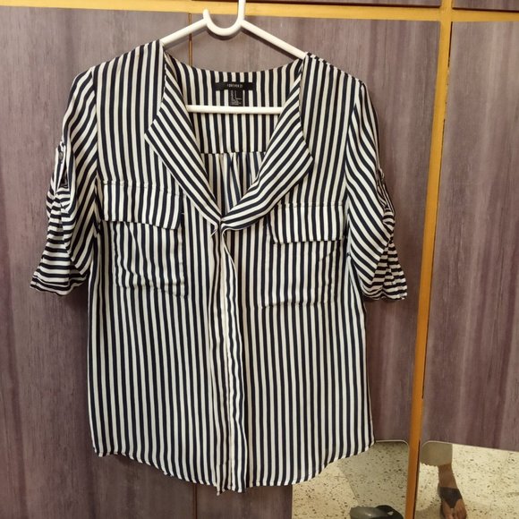 Forever 21 Tops - Forever 21 Striped Shirt with Cargo Pockets - S